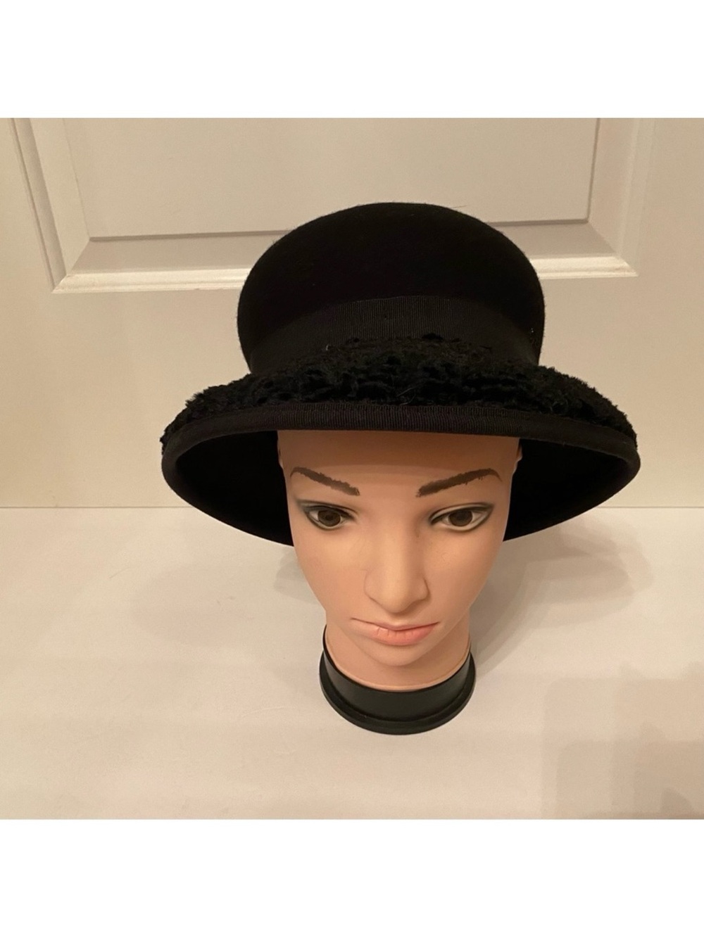 PLATANIA HAT VINTAGE BLACK WOOL ITALY WOMENS ACCESSORY ONE SIZE OS